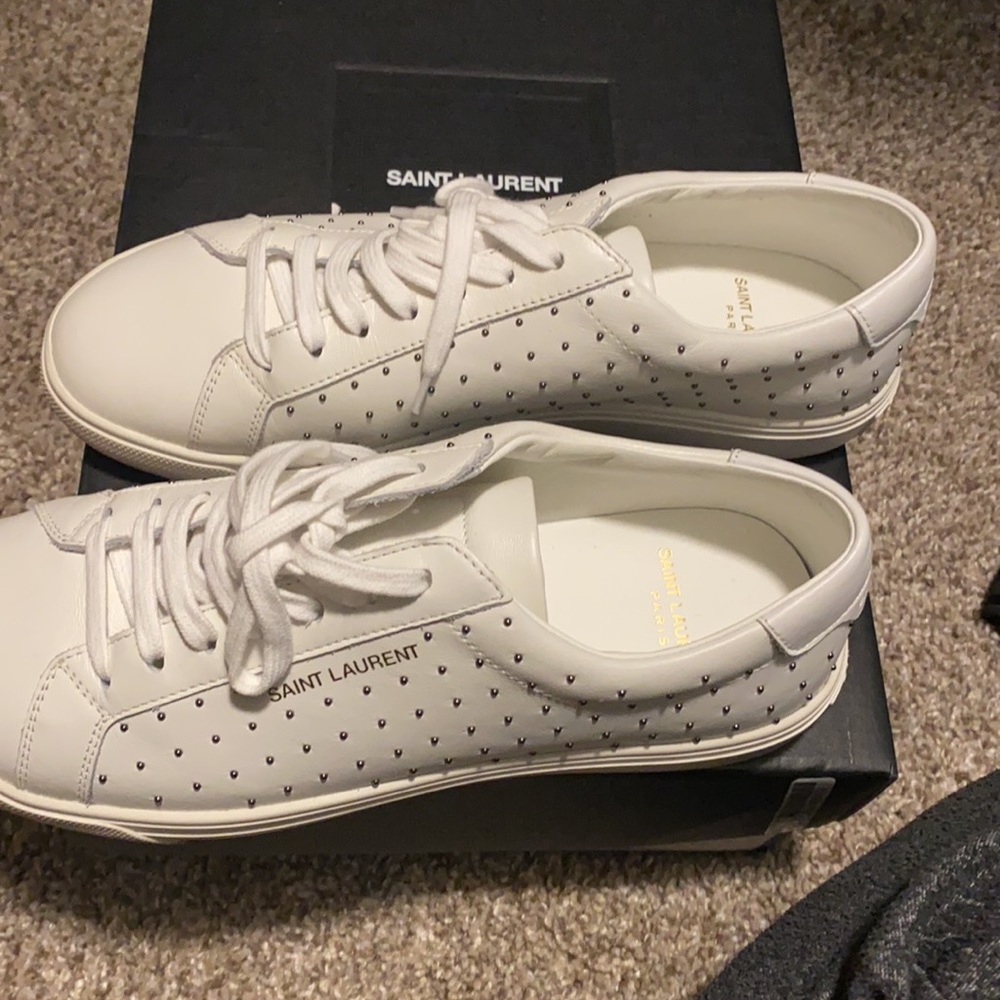 White studded Saint Laurent Sneaker